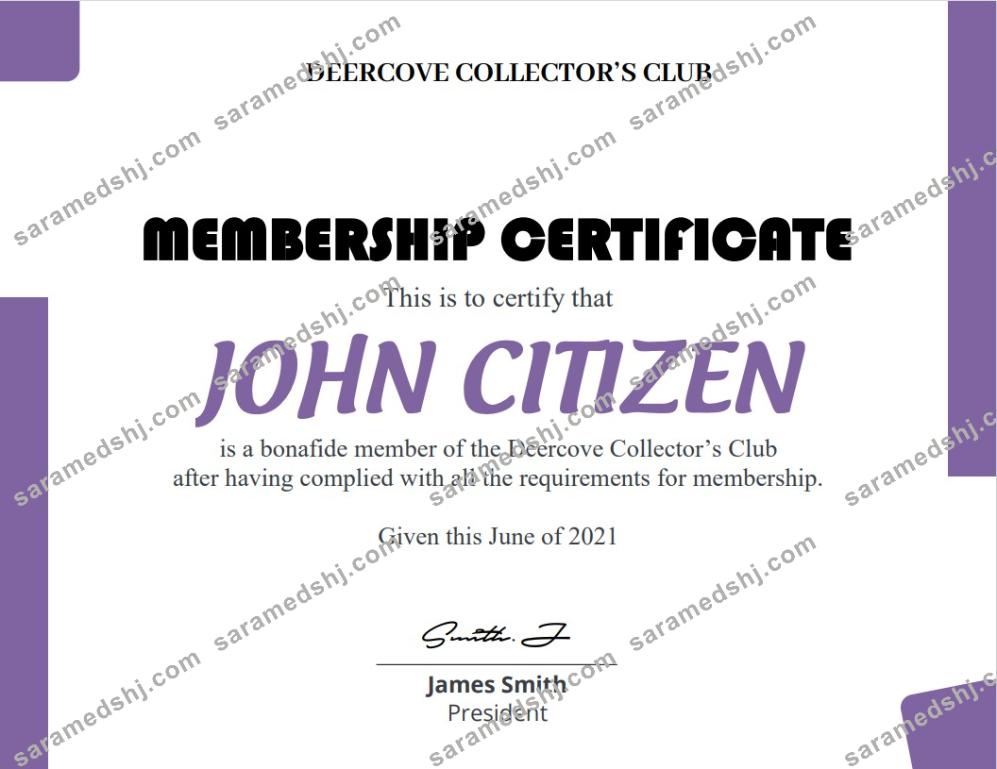 USA Club Membership cert